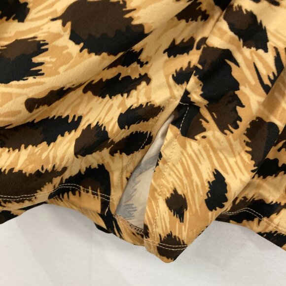 New IMAN size 3X Brown Leopard Print Stretch Knit Long Sleeve Blouse Comfy - Picture 7 of 11